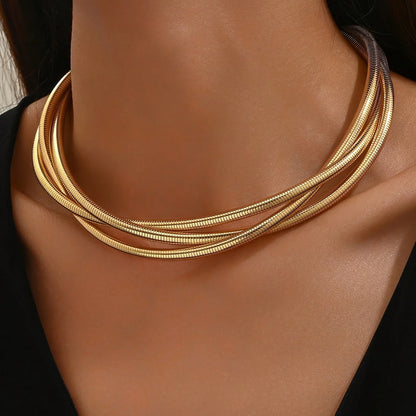 Twisted Gold Multi-Layer Choker