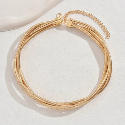 Twisted Gold Multi-Layer Choker