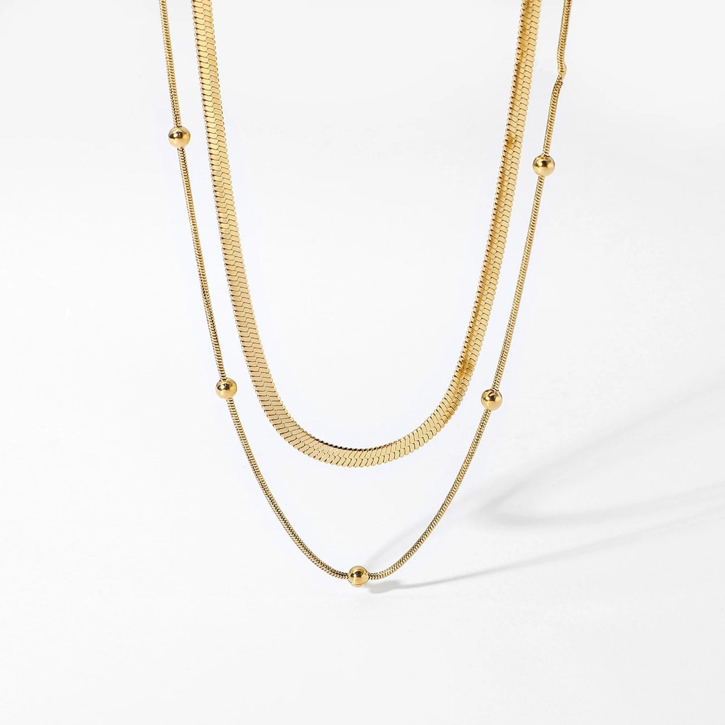 Classic Gold Pair Necklace