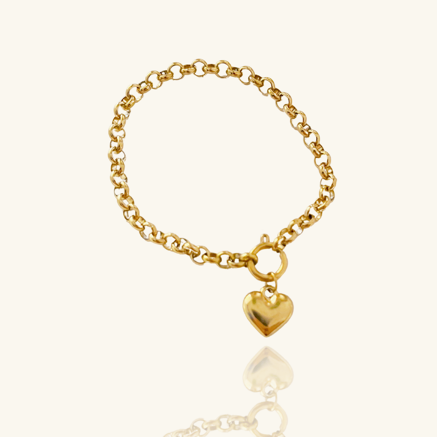 Golden Heart Charm Bracelet