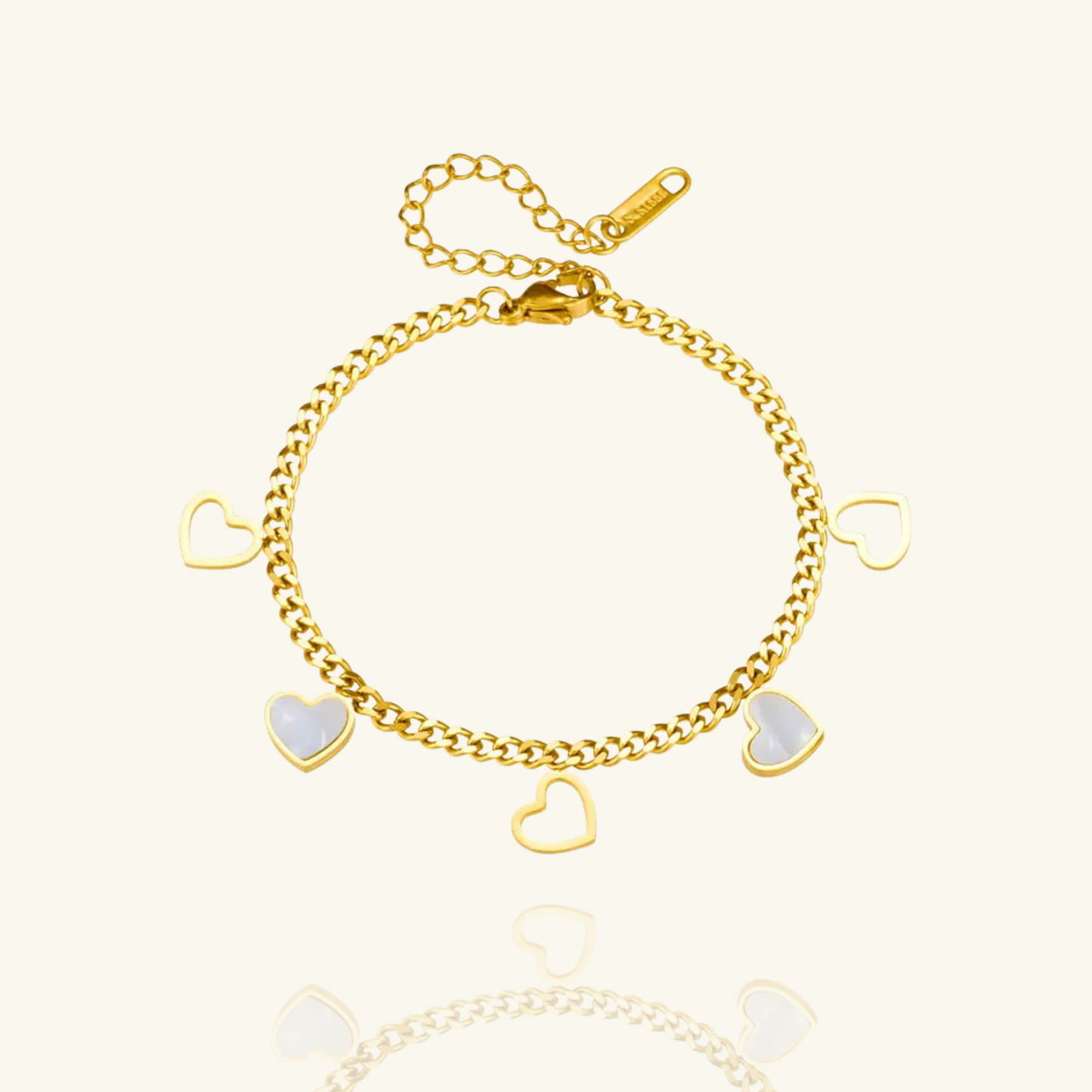 Golden Hearts Chain Bracelet