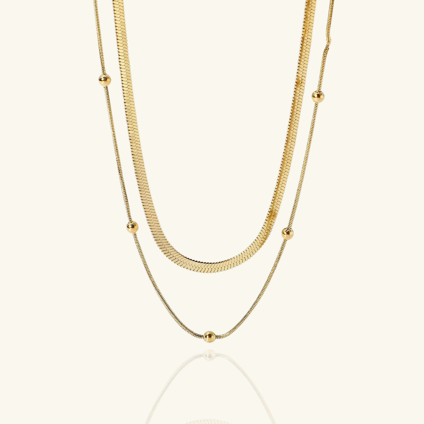 Classic Gold Pair Necklace