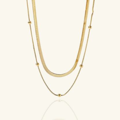 Classic Gold Pair Necklace